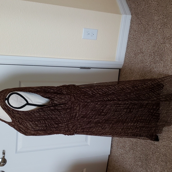 Coldwater Creek Brown & Tan Dressy Dress - Picture 5 of 13
